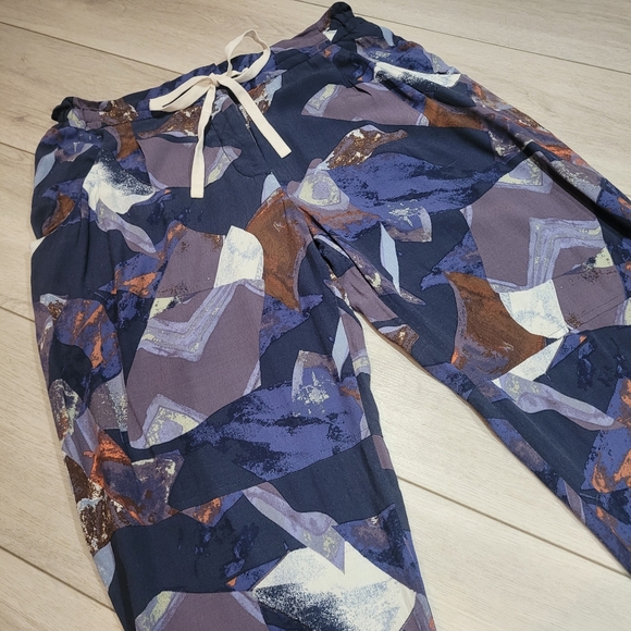 Aritzia Wilfred Relaxed Fit Allant Abstract Artsy Paint Pants Size Medium Blue - Picture 4 of 11